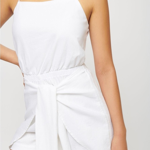 Dynamite Linen Tie Romper with Skort - Picture 3 of 5